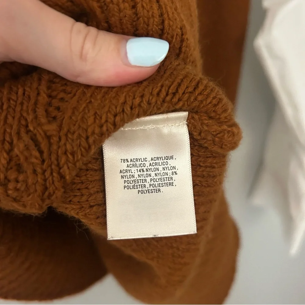 Anthropologie Layered Cable Knit Twofer Turtleneck Sweater - Picture 7 of 7